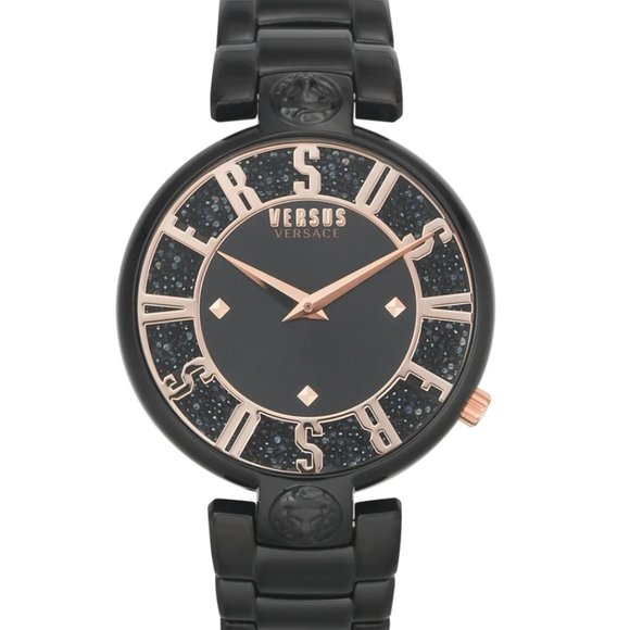 Versace Versus Black 39mm Enamel Watch